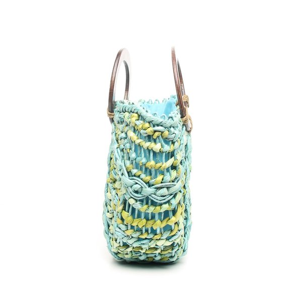 Ahava Green and Blue Bohemian Vacation Beach Tote Coastal Grandma - Picture 3 of 12